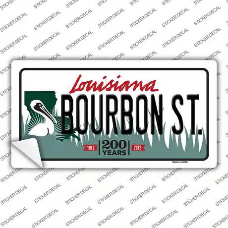 Bourbon St Louisiana Novelty Sticker Decal Small