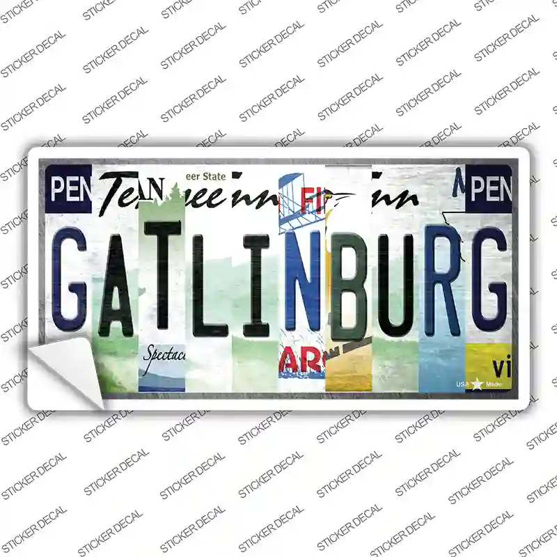 Gatlinburg License Plate Art Novelty Sticker Decal Small