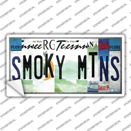 Smoky Mountains License Plate Art Novelty Sticker Decal Small