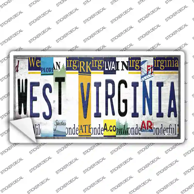 West Virginia License Plate Art Novelty Sticker Decal Small