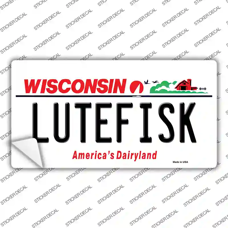 Lutefisk Wisconsin Novelty Sticker Decal
