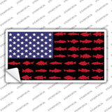 Fishermans American Flag Novelty Sticker Decal LP-14466s