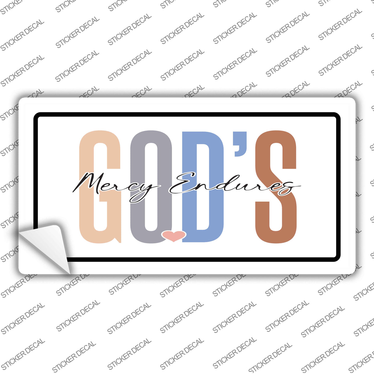 Gods Mercy Endures Novelty Sticker Decal LP-14480s