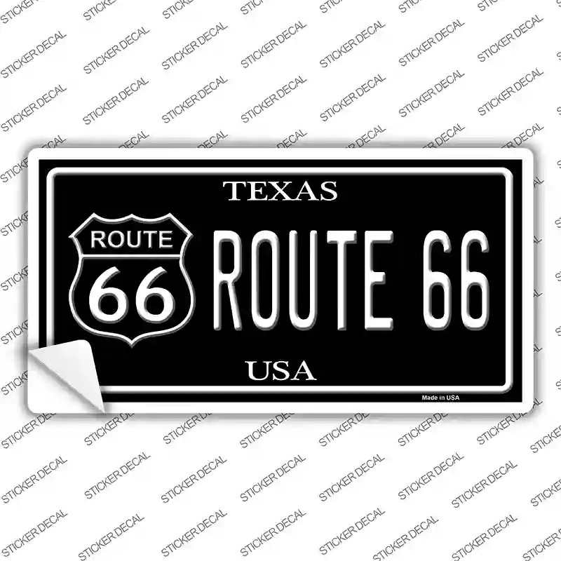 Route 66 Texas Black Novelty Sticker Decal