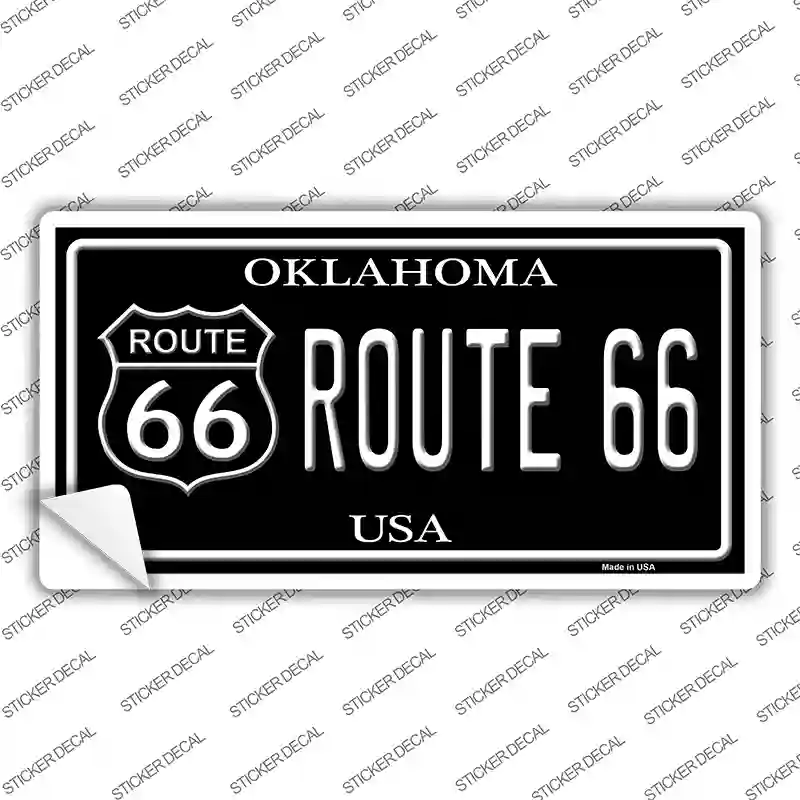 Route 66 Oklahoma Black Novelty Sticker Decal