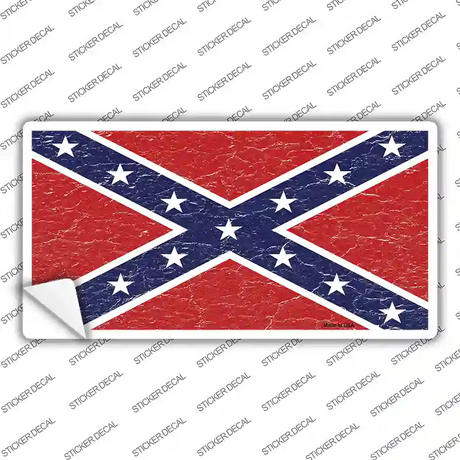 Distressed Confederate Flag Novelty Sticker Decal Small