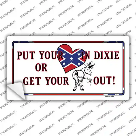 Heart In Dixie Novelty Sticker Decal Small