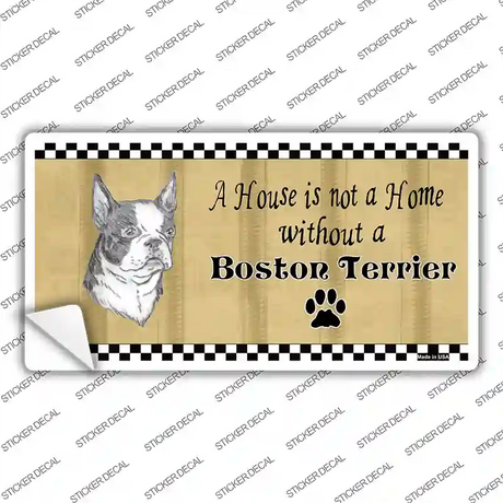 Pencil Sketch Boston Terrier Novelty Sticker Decal Small