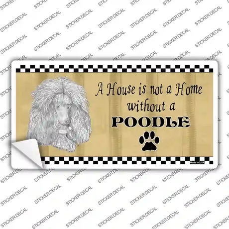 Pencil Sketch Poodle Novelty Sticker Decal Small