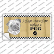 Pencil Sketch Pug Novelty Sticker Decal Small