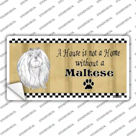 Pencil Sketch Maltese Novelty Sticker Decal Small