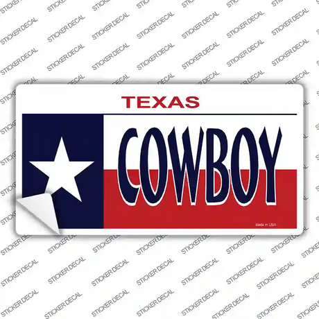 Cowboy Texas Flag Novelty Sticker Decal Small