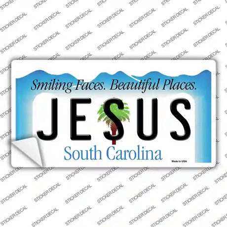 Jesus South Carolina Background Novelty Sticker Decal Small