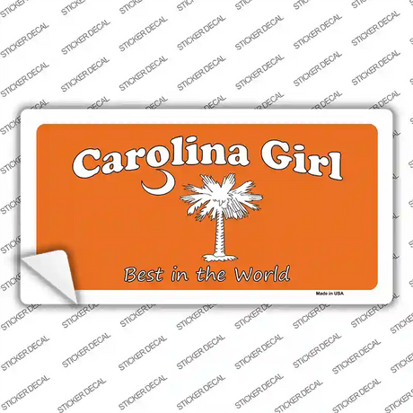 Carolina Girl Orange Novelty Sticker Decal Small