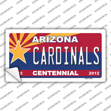 Arizona Centennial Cardinals Novelty Sticker Decal Small