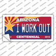 Arizona Centennial I Work Out Novelty Sticker Decal Small