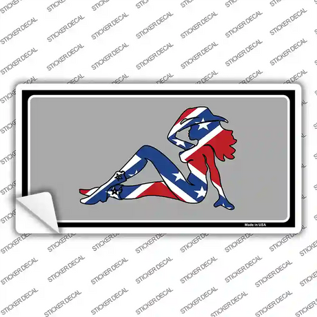 Confederate Flag Mud Flap Girl Novelty Sticker Decal Small