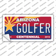 Arizona Centennial Golfer Novelty Sticker Decal Small