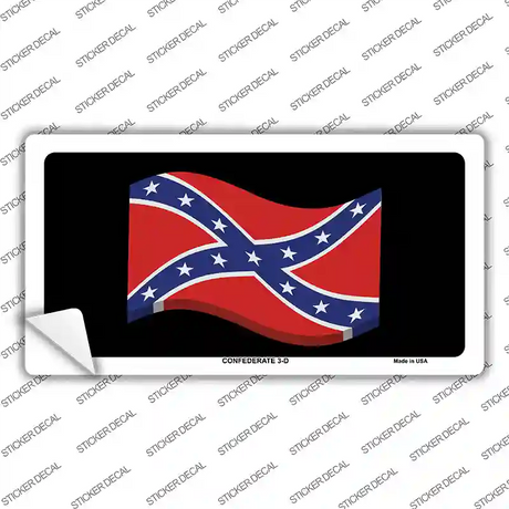 Confederate 3-D Flag Novelty Sticker Decal Small