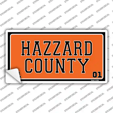 Hazard County Novelty Sticker Decal Small