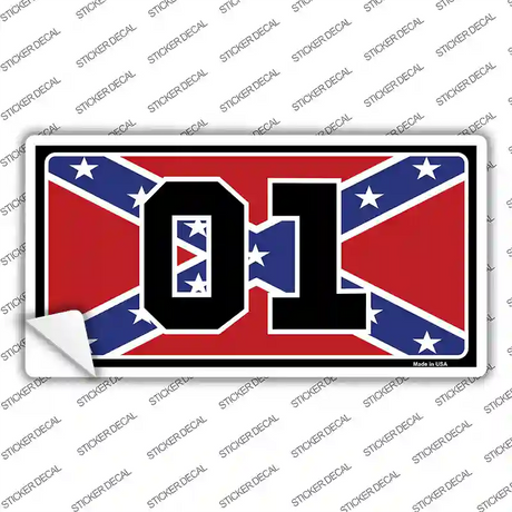 Confederate Flag 01 Novelty Sticker Decal Small