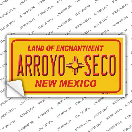 Arroyo Seco Yellow New Mexico Novelty Sticker Decal Small