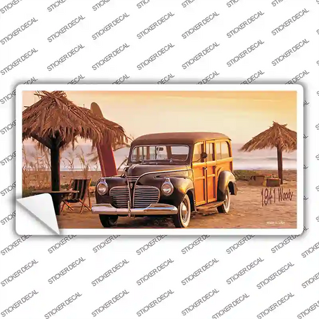 1941 Woody On The Beach Novelty Sticker Decal Small