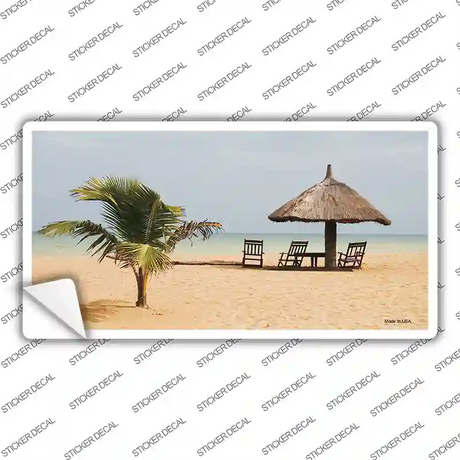 Tropical Beach Setting Novelty Sticker Decal Small