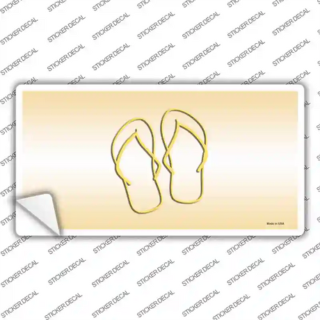 Flip Flops Yellow Novelty Sticker Decal Small