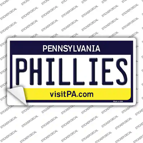 Phillies Pennsylvania State Novelty Sticker Decal Small