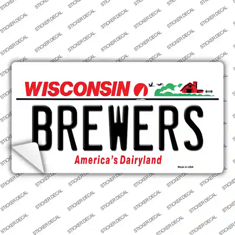 Brewers Wisconsin State Novelty Sticker Decal Small