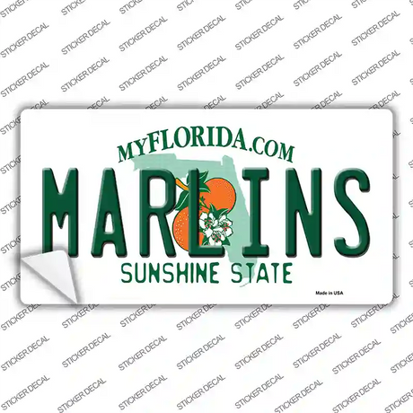 Marlins Florida State Novelty Sticker Decal Small