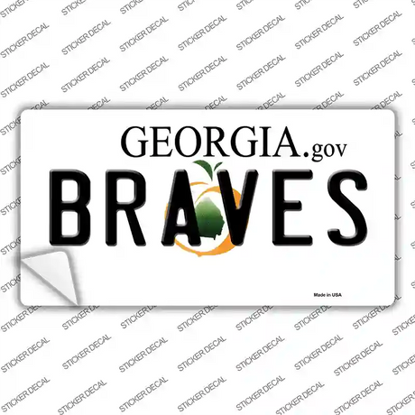 Braves Georgia State Novelty Sticker Decal Small