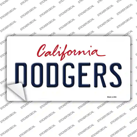 Dodgers California State Novelty Sticker Decal Small