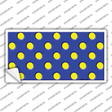 Yellow Polka Dots Royal Blue Novelty Sticker Decal