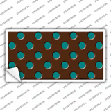 Teal Polka Dots Brown Novelty Sticker Decal
