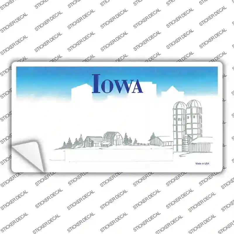 Iowa State Blank Novelty Sticker Decal