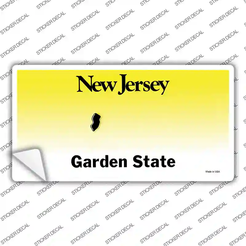 New Jersey State Blank Novelty Sticker Decal