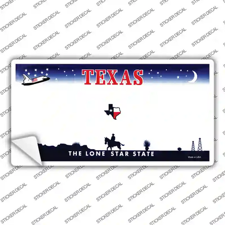 Texas State Blank Novelty Sticker Decal Small