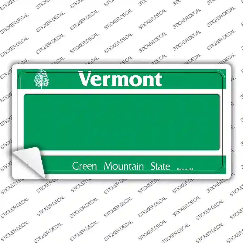 Vermont State Blank Novelty Sticker Decal Small