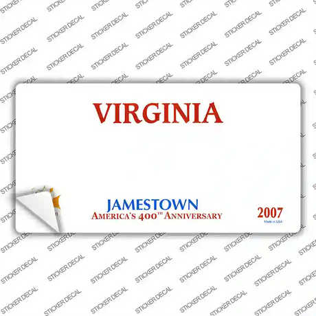 Virginia State Blank Novelty Sticker Decal Small