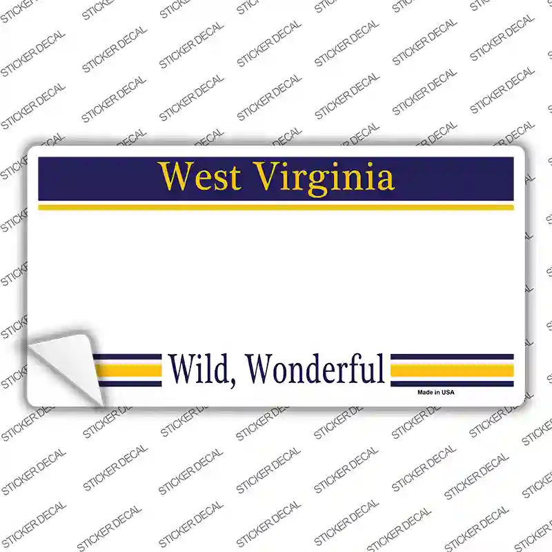 West Virginia State Blank Novelty Sticker Decal Small