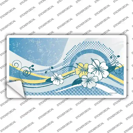 Blue Hawaii Hibiscus Novelty Sticker Decal Small