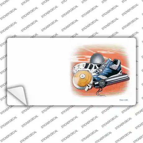 Track And Field Offset Novelty Sticker Decal Small