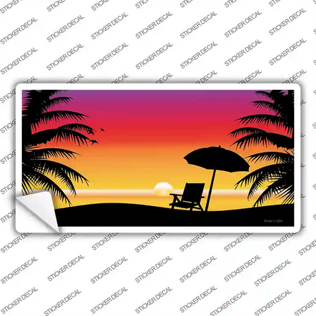 Sunset Beach Novelty Sticker Decal Small