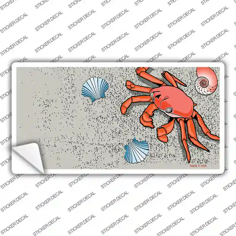 Crab And Seashells Novelty Sticker Decal Small