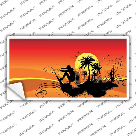 Sunset Surfer Novelty Sticker Decal Small