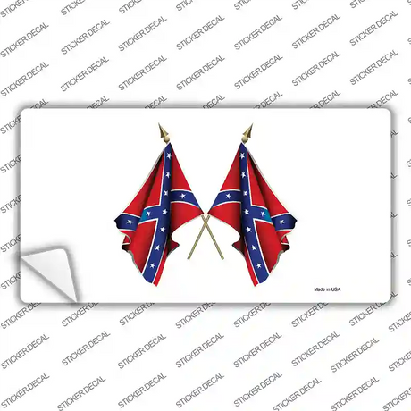 Confederate Crossed Flags Novelty Sticker Decal Small