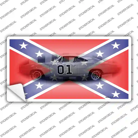 Confederate Flag Charger Novelty Sticker Decal Small