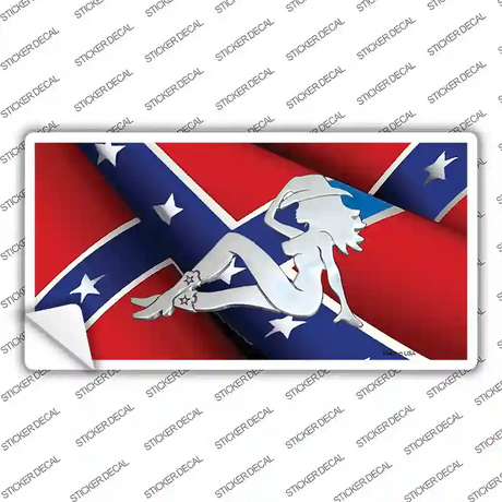 Rebel Flag Mudflap Cowgirl Novelty Sticker Decal Small